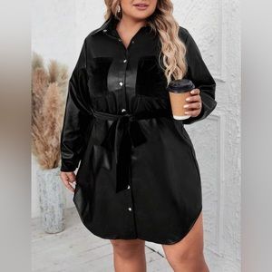 Brand new leather black dress
